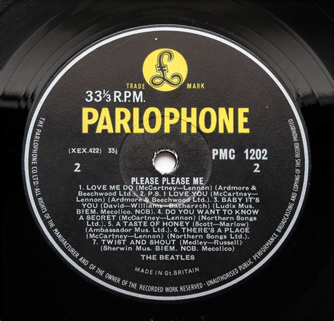 Parlogram Auctions The Beatles Please Please Me Uk 1963 1st