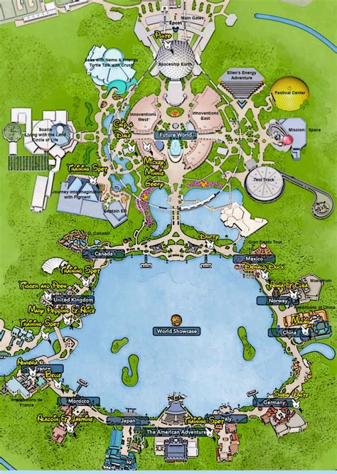 Walt Disney World Epcot Character Locations Map Disney World Vacation Walt Disney World