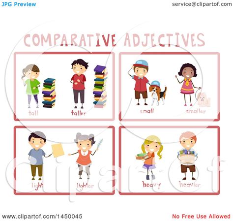 Clipart Graphic Of Educational Comparative Adjective Flash Cards