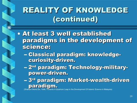 Reality Of Knowledge Continued At Least 3 Well Established Paradigms