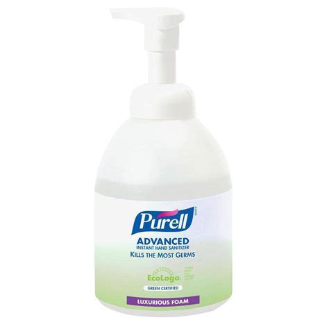 Purell Fl Oz Hand Sanitizer Green Certified Foam Pump Bottle Dispenser In Clear GOJ