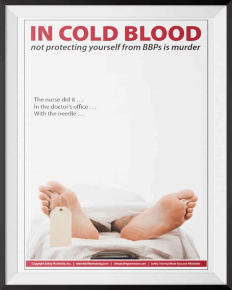 Bloodborne Pathogens Poster Cold Blood Hard Hat Training