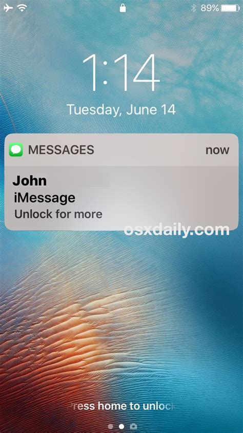 How To Reveal Hidden Message Previews With Touch Id On