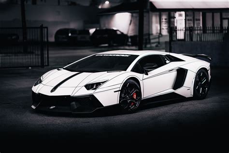 Wallpaper Lamborghini Aventador Lp700 4 White Side View 2014