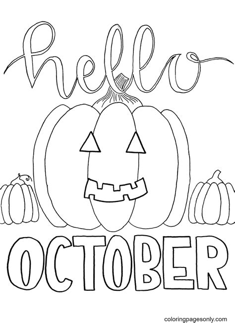 Hello October Coloring Page Free Printable Coloring Pages