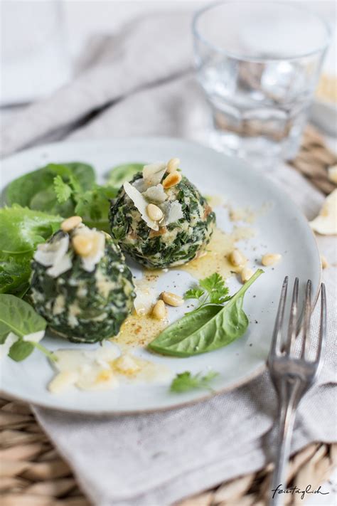 Spinat Kn Del Mit Gebr Unter Butter Parmesan Regenbogenaufdemtisch