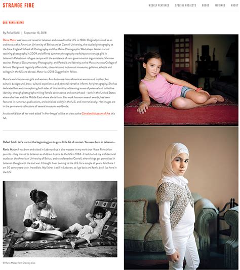 Press For Rania Matar Photography Exhibition Reviews Interviews