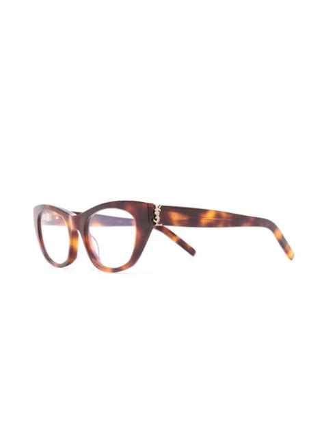 saint laurent eyewear slm80 oval frame glasses farfetch