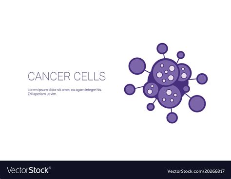 Cancer Cells Disease Treatment Concept Template Vector Image