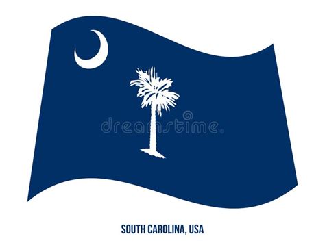 South Carolina Flag Waving Vector Illustration On White Background Usa