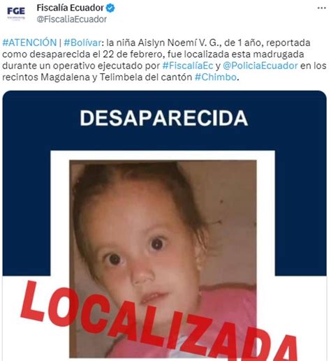 Localizan A Bebé Que Desapareció Luego Del Femicidio De Su Madre En Bolívar El Comercio