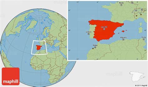 Savanna Style Location Map Of Spain