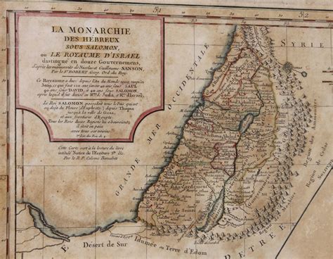 מורשת מכירות פומביות Map Of Eretz Yisrael Printed On Paper Colored