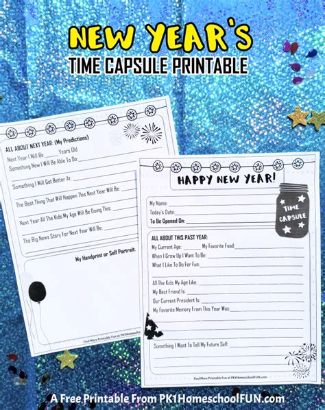 Free New Years Time Capsule Printables For Kids Pk1kids