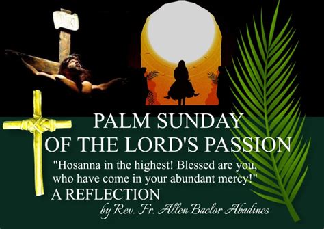 Gospel Reflection Palm Sunday By Rev Fr Allen Bclor Abadines