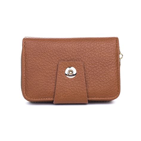 Caramel Leatherette Card Holder Wallet The Specialty House