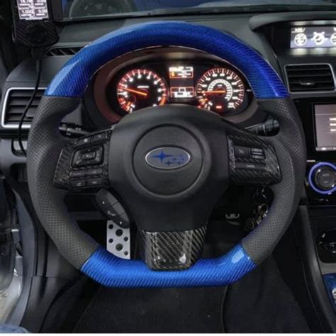 Blue Carbon Fiber Steering Wheel Alcantara Or Leather The Mod Garage