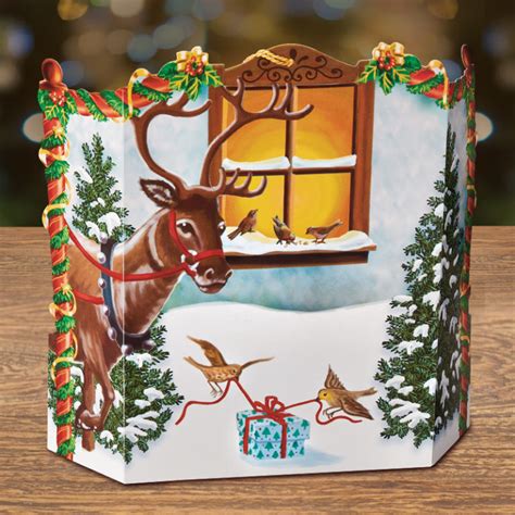 Santas Workshop Pop Up Christmas Card Ornament Graphics3 Inc