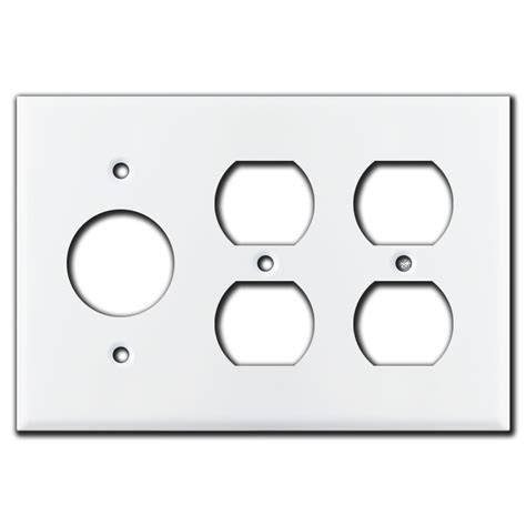 Double Toggle Double Duplex Outlet Combo Switch Wallplates Ivory