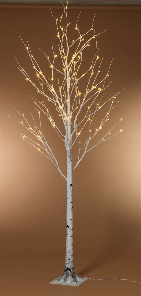 8 Foot Led Lighted Birch Tree Warm White