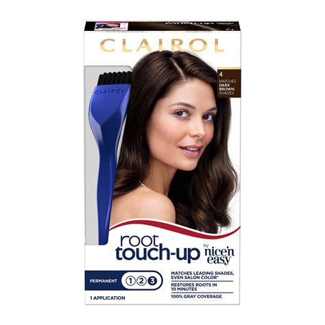 Clairol Root Touch Up Permanent Hair Color Creme 4 Dark Brown 1 Application Hair Dye