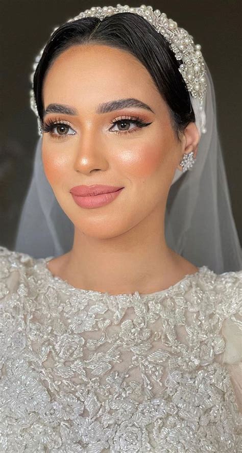 50 Romantic Wedding Makeup Ideas Hair Up Blushing Bride