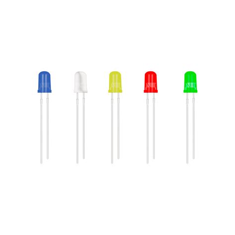 100pcs 5mm Led Diode Light Assorted Kit Diy Leds White Yellow Red Green