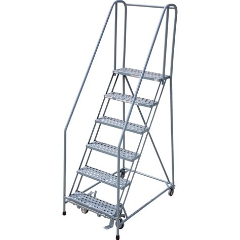 Cotterman Rolling Steel Ladder — 450 Lb Capacity 6 Step Ladder 60in
