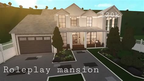 Roblox Bloxburg Roleplay Mansion 120k House Build Youtube