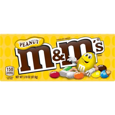 Mandms Peanut Milk Chocolate Candy Movie Candy 31 Oz Box Walmart