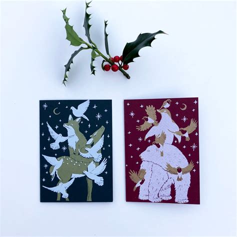 Moonstruck Animals Christmas Cards Tushka