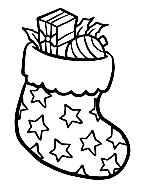 Stocking Coloring Drawing Coloring Pages