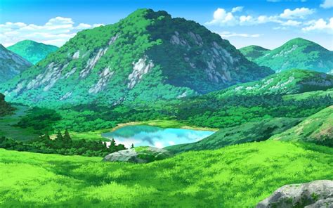 Green Anime Wallpaper Landscape Anime Wallpaper HD