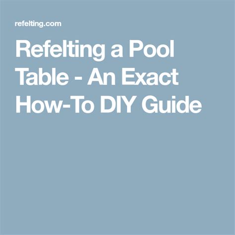 As for labor, plan on spending about $30 to $50 each or about $150 to $325 total. Refelting a Pool Table - An Exact How-To DIY Guide | Pool ...