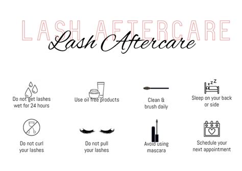 Lash Aftercare Instructions Extensions Care Cards Ubicaciondepersonas