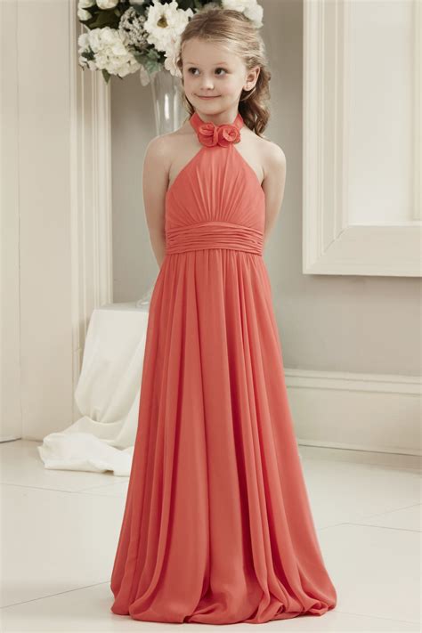 Get the lowdown on maternity bridesmaid dresses, from the best places to shop to the most popular colors. Slim Coral Chiffon Floor Length Junior Bridesmaid Dress