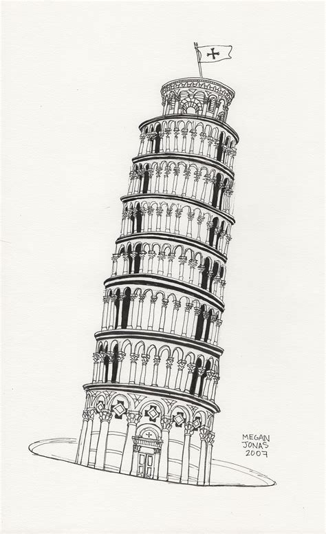 How to draw the leaning tower of pisa leaning tower of pisa sketch style vector illustration old Leaning Tower Of Pisa Drawing - ClipArt Best