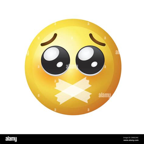 High Quality Emoticon On White Background Sad Face Taped Vector