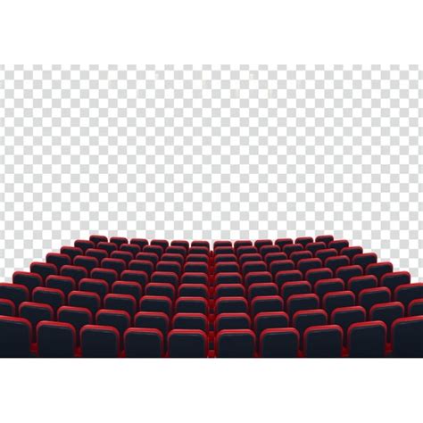 Movie Theater Seat Vector Art Png Rows Of Red Cinema Or Theater Seats
