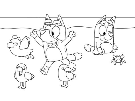 Bluey Coloring Pages Muffin Blue Heeler Printable Kids Print Snickers