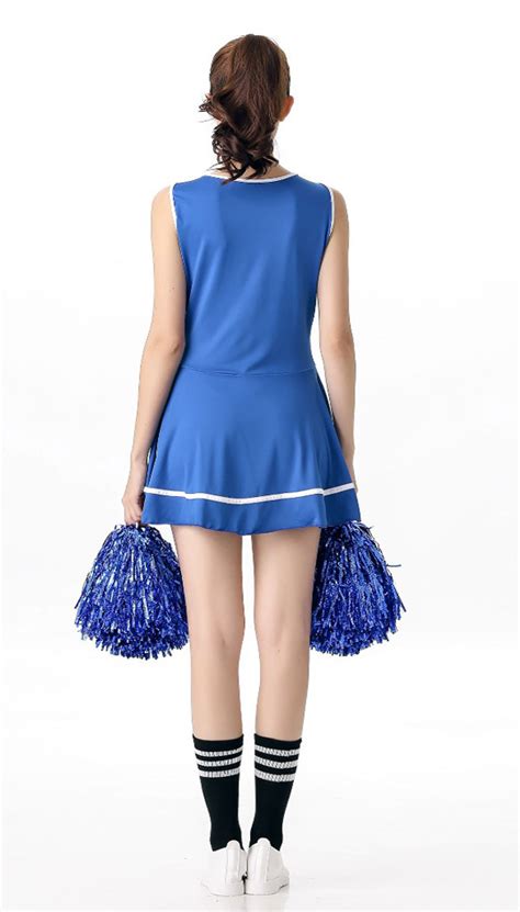 Sexy Cheerleader Costume Blue Wholesale Lingeriesexy Lingeriechina