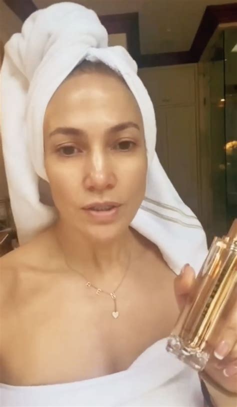 jennifer lopez wears nothing but ‘ben necklace and a towel