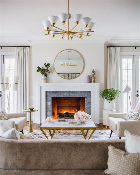White Transitional Fireplace Design With Gray Marble Surround Tile