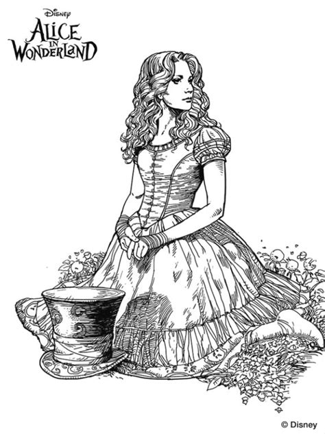Kids-n-Fun | Coloring page Alice in Wonderland (Tim Burton) alice