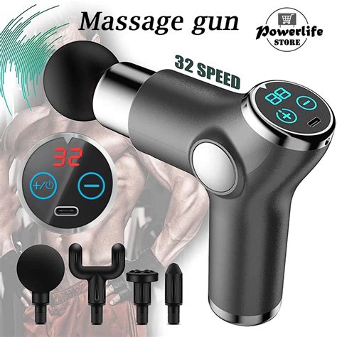 Jual Cod Alat Pijat Elektrik 4 In 1 Alat Pijat Lcd Display Massage Gun Getar Terapi Otot