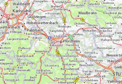 Michelin Landkarte Pforzheim Stadtplan Pforzheim Viamichelin