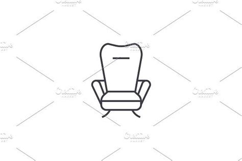 Recliner Vector Line Icon Sign Illustration On Background Editable Strokes Line Icon
