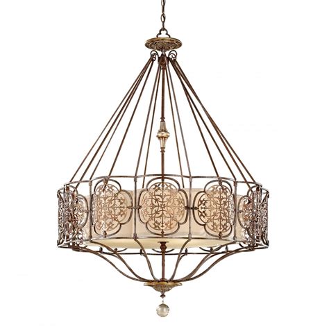 Feiss Fe Marcella4 Oriental Oxide Bronze Single Tier Large Chandelier