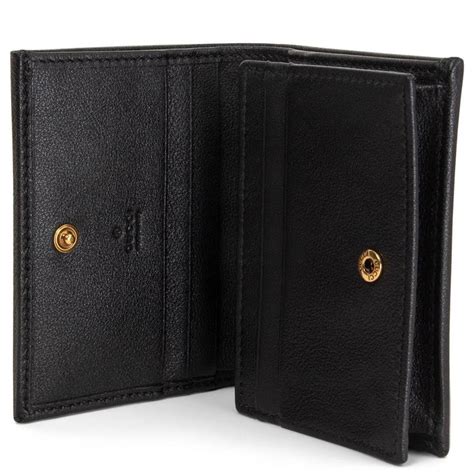 Gucci Black Leather Bamboo Detail Mini Wallet At 1stdibs