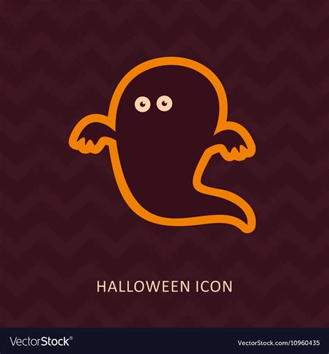 Halloween Ghost Silhouette Icon Royalty Free Vector Image